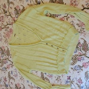 Free people lime green sweater